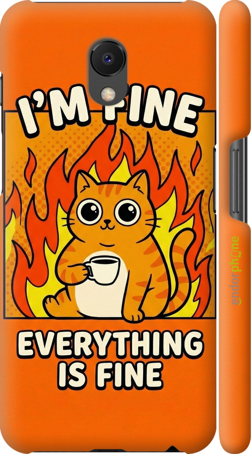 3D пластиковый матовый чехол Funny Cat для Meizu M6s - 6786m-1364 изображение 