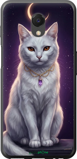 Силиконовый чехол Mystic White Cat Gothic Dark Purple Gold для Meizu M6s - 6805u-1364 изображение 