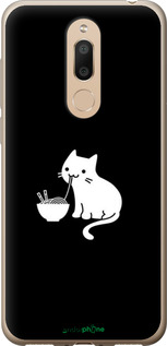 Силиконовый чехол С милым котом на черном фоне для Meizu M6T - 6528u-1536 изображение 