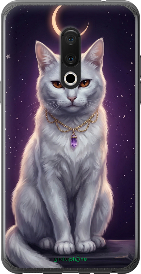 Силиконовый чехол Mystic White Cat Gothic Dark Purple Gold для Meizu 15 - 6805u-1472 изображение 