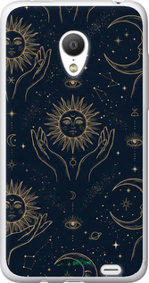 Силіконовий чехол Celestial Harmony: Sun & Moon Gold Mystic Pattern для Meizu MX3 - 6778u-310 изображение 