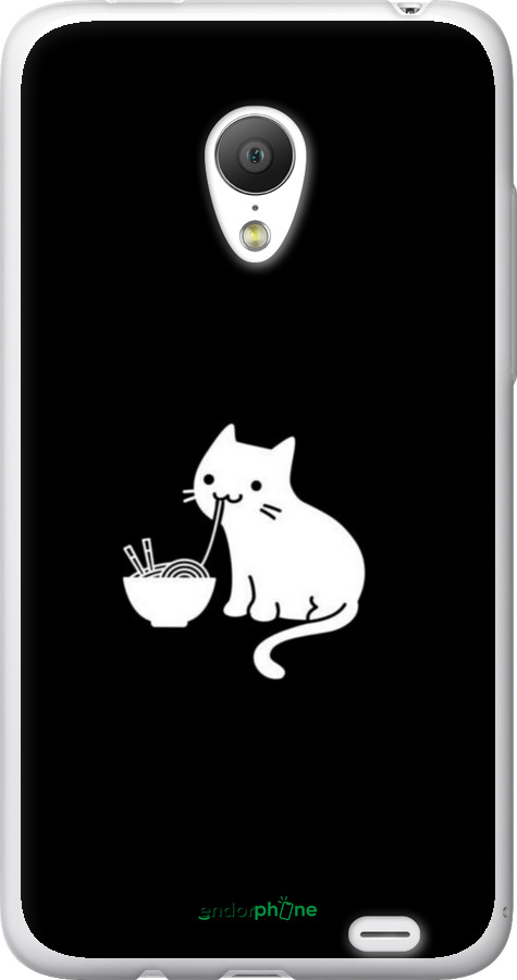 Силиконовый чехол С милым котом на черном фоне для Meizu MX3 - 6528u-310 изображение 
