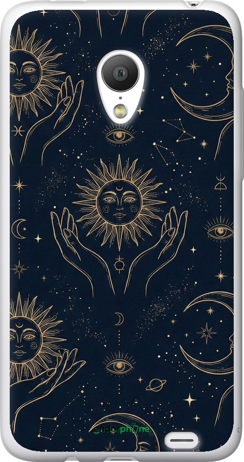 Силіконовий чехол Celestial Harmony: Sun & Moon Gold Mystic Pattern для Meizu MX3 - 6778u-310 изображение 