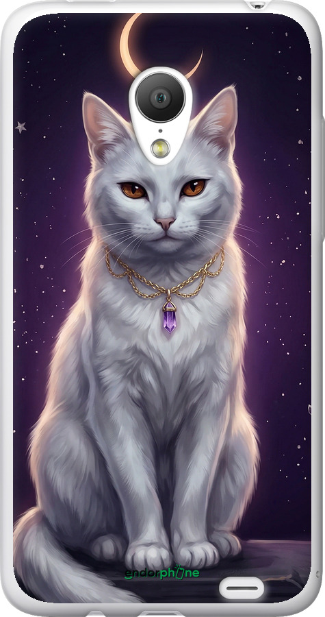 Силиконовый чехол Mystic White Cat Gothic Dark Purple Gold для Meizu MX3 - 6805u-310 изображение 