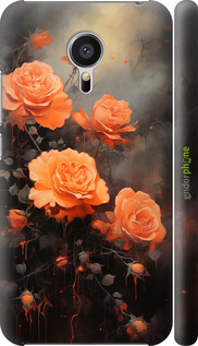 3D пластиковый глянцевый чехол Оранжевые розы для Meizu MX5 - 5944c-105 изображение 