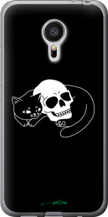 2D пластиковий чехол Із зображенням кота та черепа для Meizu MX5 - 6491t-105 изображение 