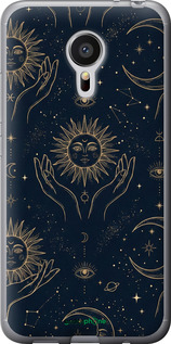 2D пластиковый чехол Celestial Harmony: Sun & Moon Gold Mystic Pattern для Meizu MX5 - 6778t-105 изображение 