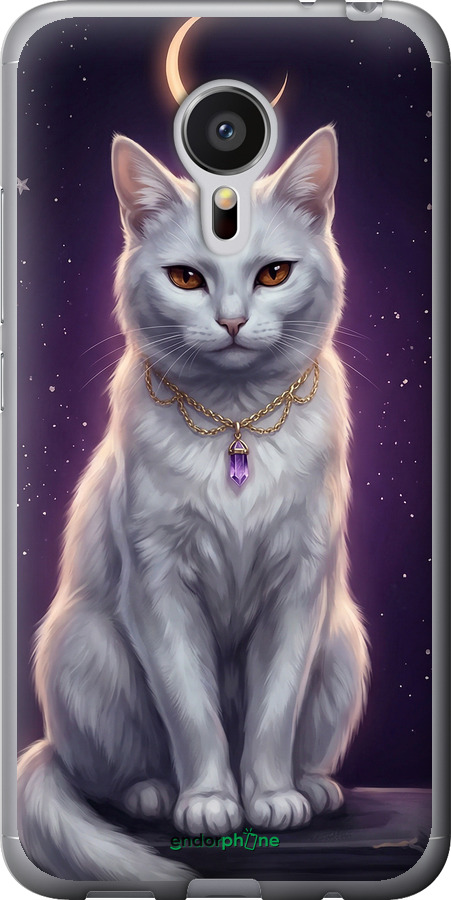 2D пластиковий чехол Mystic White Cat Gothic Dark Purple Gold для Meizu MX5 - 6805t-105 изображение 
