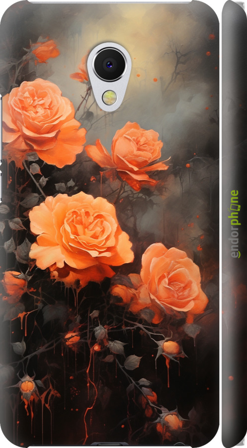 3D пластиковый матовый чехол Оранжевые розы для Meizu MX6 - 5944m-259 изображение 