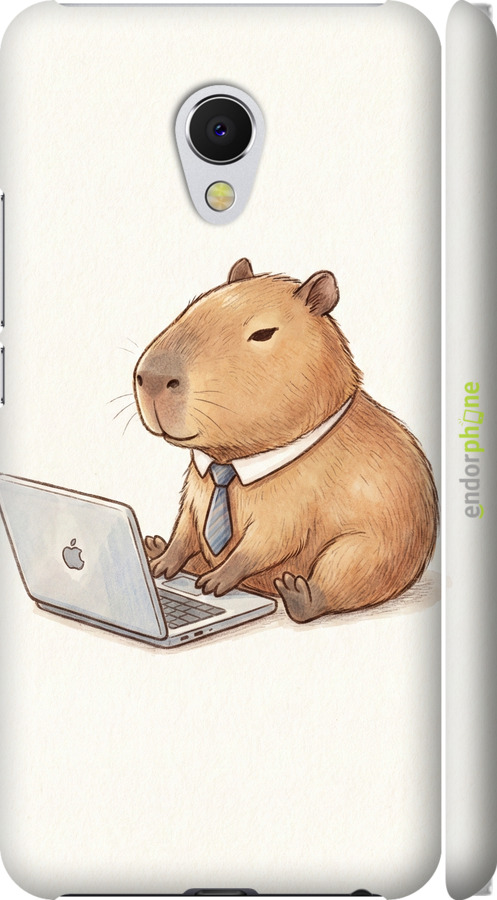 3D пластиковый матовый чехол Funny Capybara CEO Working для Meizu MX6 - 6777m-259 изображение 