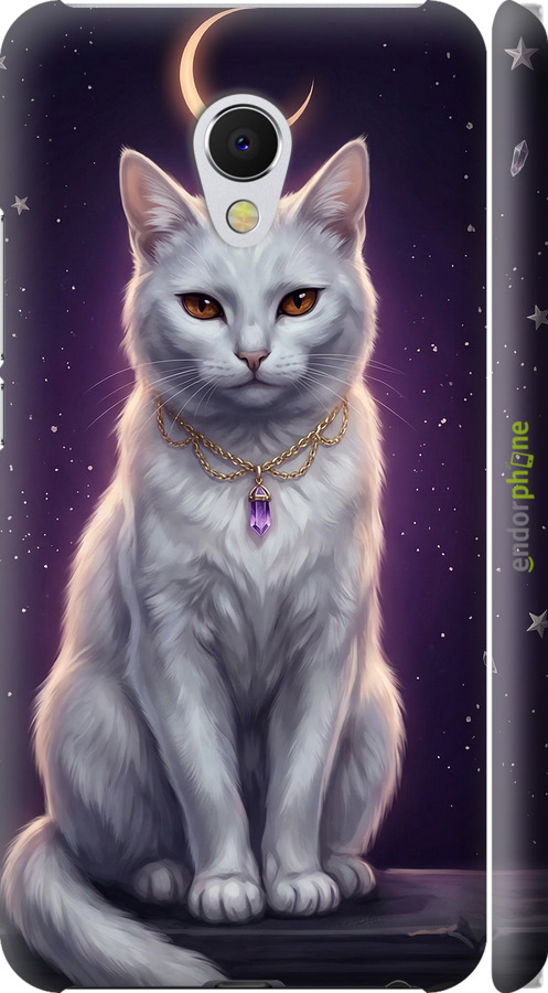 3D пластиковий матовий чехол Mystic White Cat Gothic Dark Purple Gold для Meizu MX6 - 6805m-259 изображение 