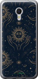 2D пластиковый чехол Celestial Harmony: Sun & Moon Gold Mystic Pattern для Meizu MX6 - 6778t-259 изображение 