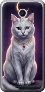 2D пластиковый чехол Mystic White Cat Gothic Dark Purple Gold для Meizu MX6 - 6805t-259 изображение 