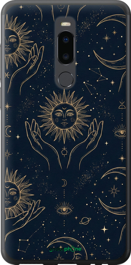 Силиконовый чехол Celestial Harmony: Sun & Moon Gold Mystic Pattern для Meizu Note 8 - 6778u-1610 изображение 