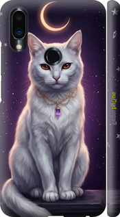 3D пластиковий матовий чехол Mystic White Cat Gothic Dark Purple Gold для Meizu Note 9 - 6805m-1689 изображение 