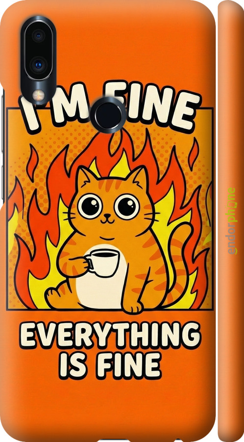 3D пластиковый матовый чехол Funny Cat для Meizu Note 9 - 6786m-1689 изображение 