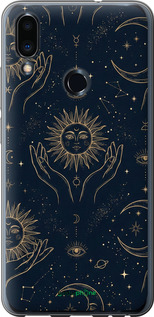 2D пластиковый чехол Celestial Harmony: Sun & Moon Gold Mystic Pattern для Meizu Note 9 - 6778t-1689 изображение 