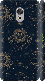 3D пластиковый матовый чехол 'Celestial Harmony: Sun & Moon Gold Mystic Pattern' для Meizu Pro 6 Plus изображение 3