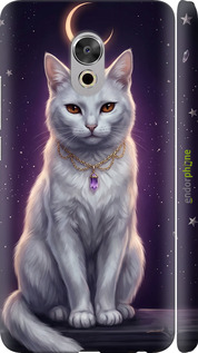 3D пластиковий матовий чехол Mystic White Cat Gothic Dark Purple Gold для Meizu Pro 6 Plus - 6805m-678 изображение 