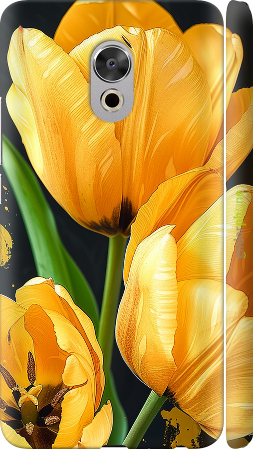 3D пластиковый матовый чехол Желтые тюльпаны для Meizu Pro 6 Plus - 5991m-678 изображение 
