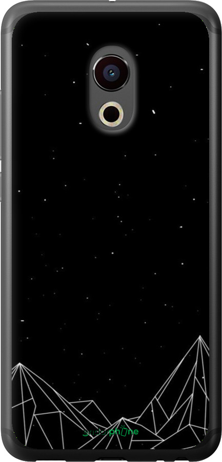2D пластиковый чехол Черно белые абстрактные горы для Meizu Pro 6 - 6437t-293 изображение 
