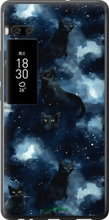 2D пластиковый чехол Изображение Кошек с тёмной акварелью для Meizu Pro 7 Plus - 6521t-1131 изображение 