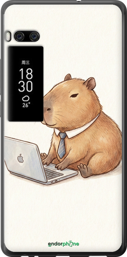 2D пластиковый чехол Funny Capybara CEO Working для Meizu Pro 7 Plus - 6777t-1131 изображение 