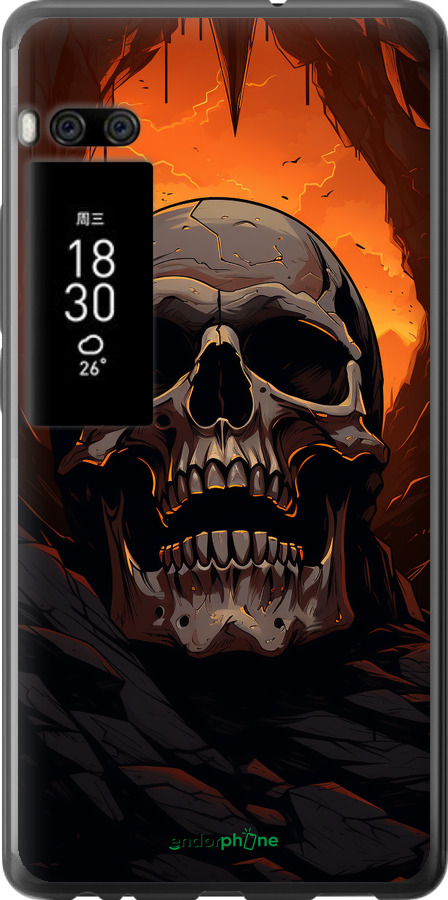 Силиконовый чехол Череп в пещере для Meizu Pro 7 - 5959u-1044 изображение 