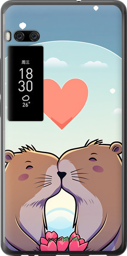 Силіконовий чехол Капібара кохання для Meizu Pro 7 - 6027u-1044 изображение 