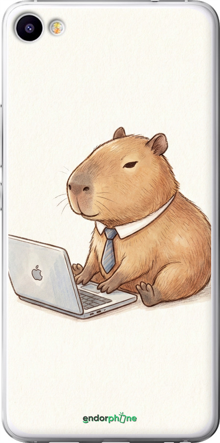 2D пластиковий чехол Funny Capybara CEO Working для Meizu U20 - 6777t-416 изображение 
