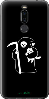 Силиконовый чехол Минималистичный арт: смерть и кошка для Meizu X8 - 6529u-1601 изображение 