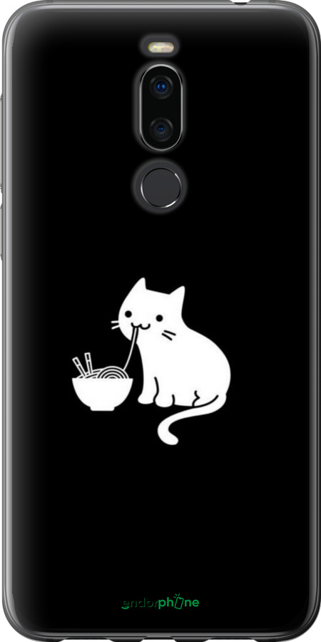 Силіконовий чехол Милий кіт на чорному фоні для Meizu X8 - 6528u-1601 изображение 