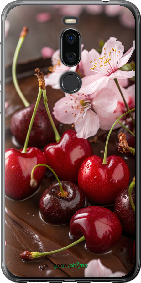 Силиконовый чехол Вишня в шоколаде для Meizu X8 - 6698u-1601 изображение 