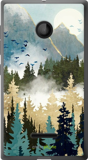 Силіконовий чехол Із зображенням лісового пейзажу для Microsoft Lumia 435 - 6548u-673 изображение 