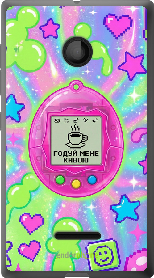 Силиконовый чехол Y2K Aesthetic Retro Pet: Годуй мене кавою для Microsoft Lumia 435 - 6784u-673 изображение 