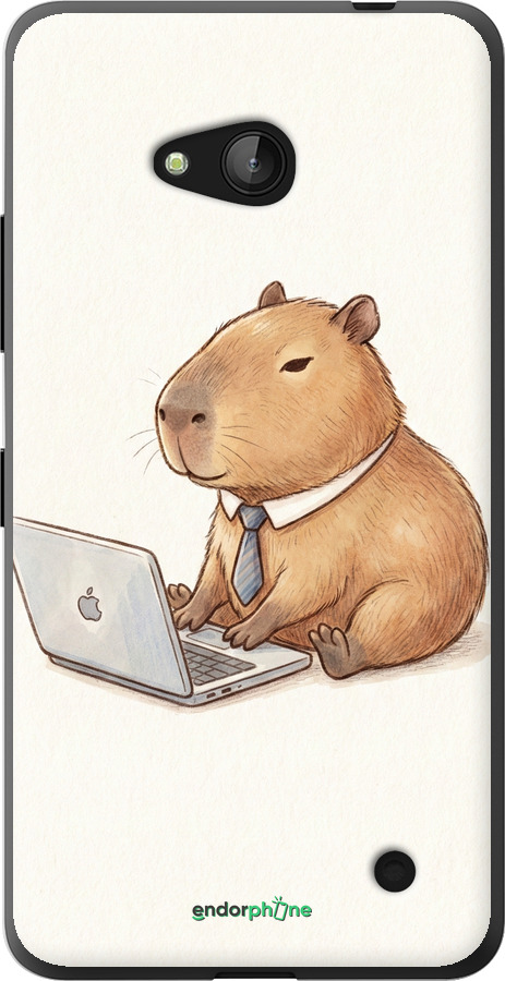 2D пластиковый чехол Funny Capybara CEO Working для Microsoft Lumia 640 - 6777t-273 изображение 