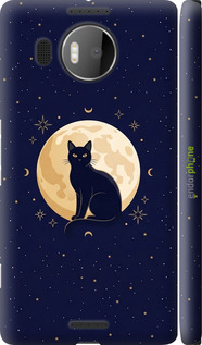3D пластиковый глянцевый чехол Cute Cat Celestial/Witchy для Microsoft Lumia 950 XL Dual Sim - 6787c-407 изображение 