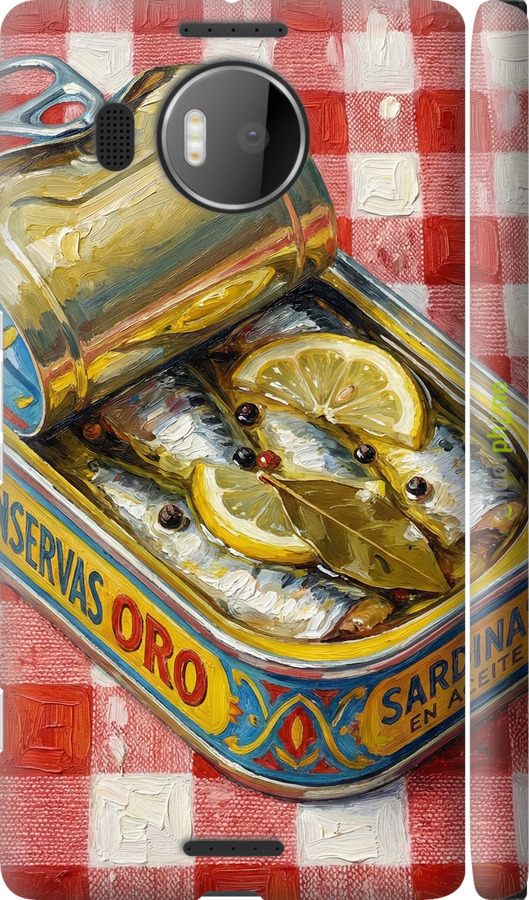 3D пластиковый глянцевый чехол Vintage Sardine Tin Phone для Microsoft Lumia 950 XL Dual Sim - 6772c-407 изображение 