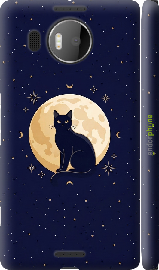 3D пластиковый глянцевый чехол Cute Cat Celestial/Witchy для Microsoft Lumia 950 XL Dual Sim - 6787c-407 изображение 