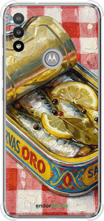Силикон с усиленными углами чехол Vintage Sardine Tin Phone для Motorola E20 - 6772sp-2509 изображение 