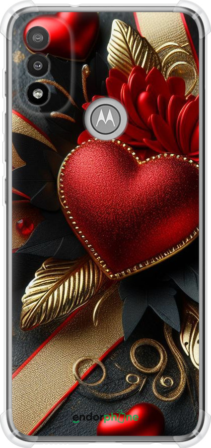 Силикон с усиленными углами чехол Сердечки v2 для Motorola E20 - 5832sp-2509 изображение 
