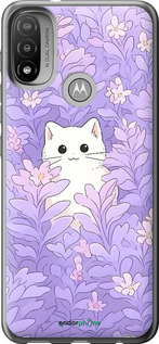 Силіконовий чехол Котик в цветах для Motorola E20 - 6390u-2509 изображение 