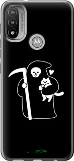 Силиконовый чехол Минималистичный арт: смерть и кошка для Motorola E20 - 6529u-2509 изображение 