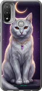Силіконовий чехол Mystic White Cat Gothic Dark Purple Gold для Motorola E20 - 6805u-2509 изображение 