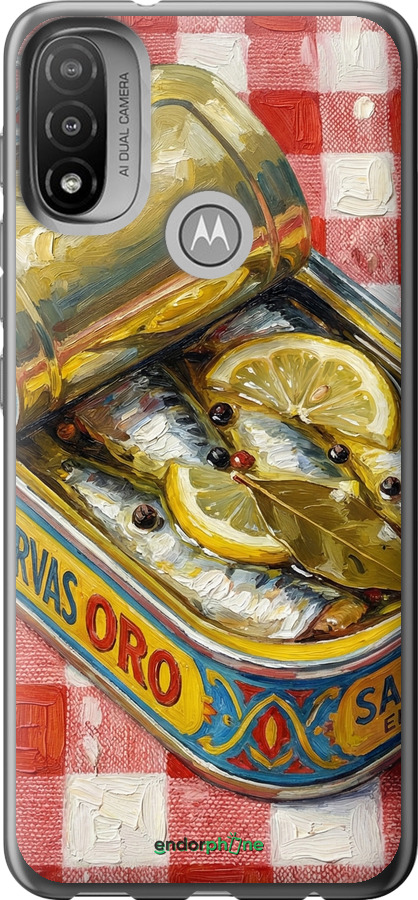 Силиконовый чехол Vintage Sardine Tin Phone для Motorola E20 - 6772u-2509 изображение 