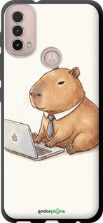 TPU чехол 'Funny Capybara CEO Working' для Motorola E40 изображение 2