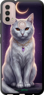 TPU чехол Mystic White Cat Gothic Dark Purple Gold для Motorola E40 - 6805b-2660 изображение 