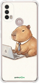 Силіконовий протиударний с посиленими кутами чехол Funny Capybara CEO Working для Motorola E40 - 6777sp-2660 изображение 