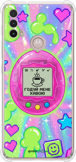 Силикон с усиленными углами чехол Y2K Aesthetic Retro Pet: Годуй мене кавою для Motorola E40 - 6784sp-2660 изображение 