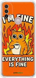 Силикон с усиленными углами чехол 'Funny Cat' для Motorola E40 изображение 5